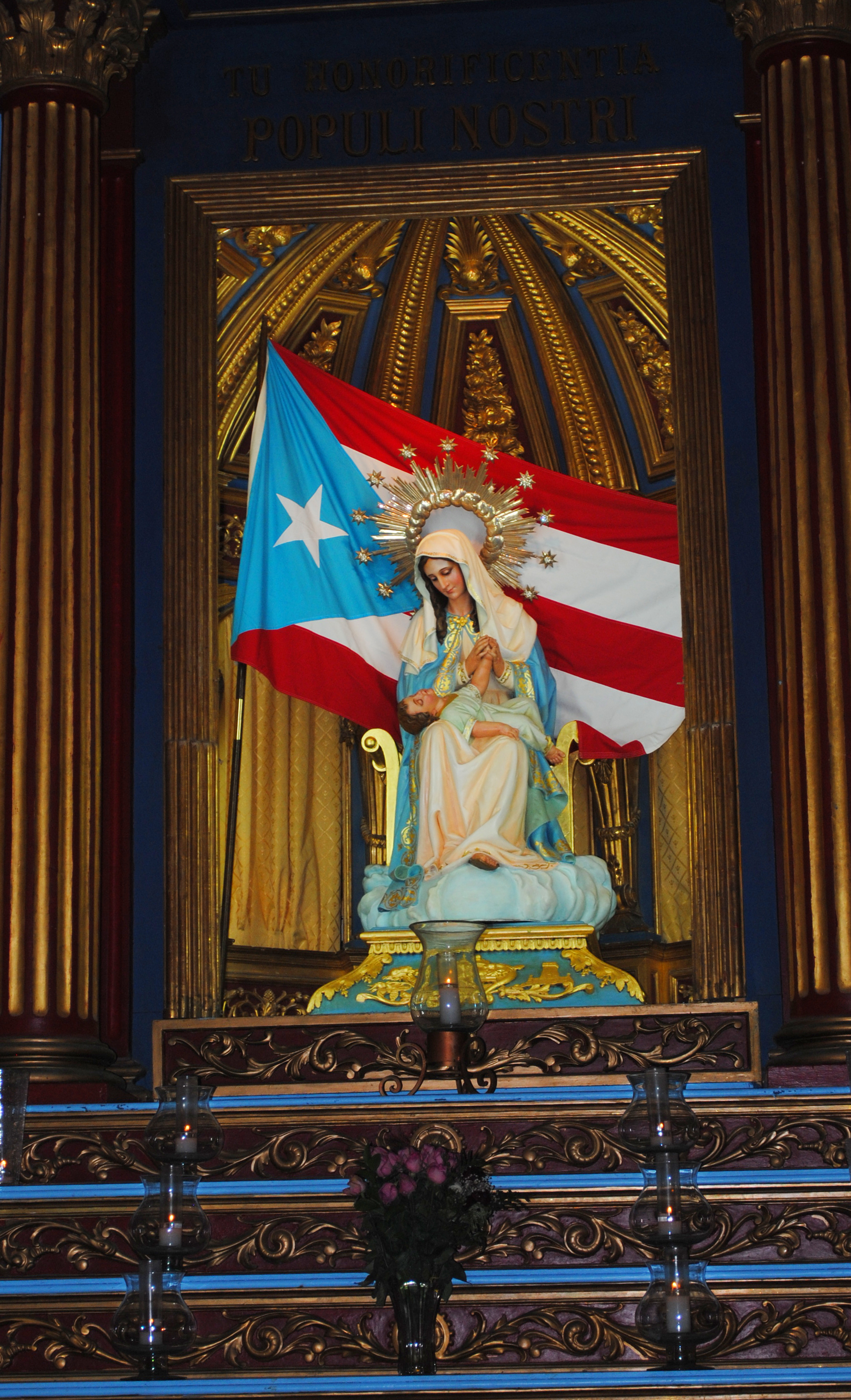 Virgin Mary statue in a church in Puerto Rico.